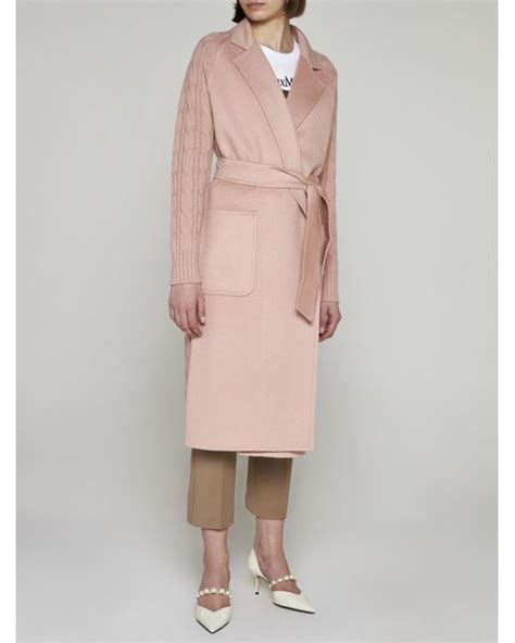 Max Mara Hello Wool And Cashmere Coat In Pink Lyst