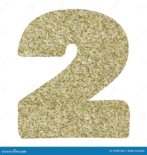 TWO - Gold Glitter Number on White Background Stock Photo - Image of ...