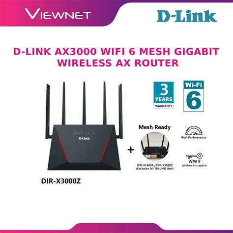 D Link Ax3000 Wifi 6 Mesh Gigabit Wireless Ax Router Can Mesh With Tm