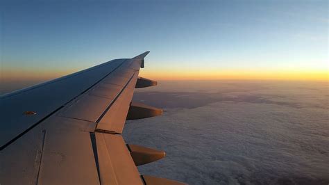 Hd Wallpaper Gray Airplane Wing Sky Cloud Planes Horizon Sunset