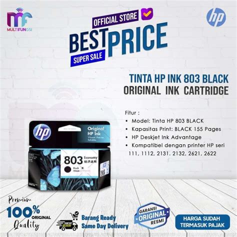 Jual Tinta Hp Black Original Ink Cartridge Di Seller Multifungsi