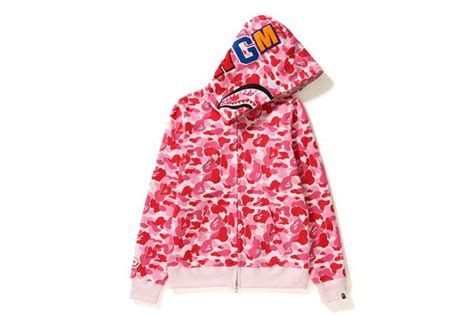 A Bathing Ape Abc Camo Shark Full Zip Hoodie Ladies Pink Lyst