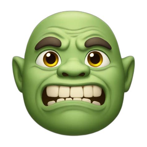 Ogre Shrek With Red Sauce Pouring From His Mouth Ai Emoji Generator