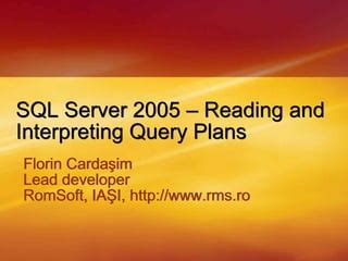 Sql Server Execution Plans PPT