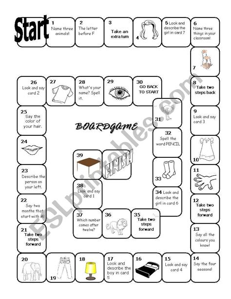 BOARD GAME ESL Worksheet By Elisde82