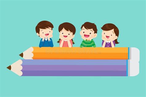 Happy Teacher With Boy And Girls Learning Or Studyingchildren With