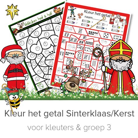 Kleur De Code Sinterklaas Kerst Kleuters Groep Getalbeelden