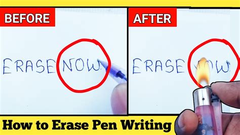 How To Erase Pen Writing On Paper At Home Pen Writing Remover Youtube