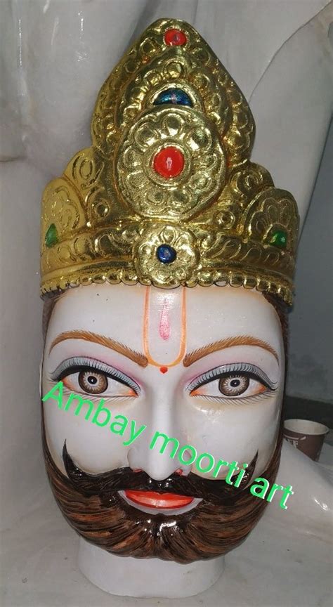 White Painted Marble Khatu Shyam Baba Statue For Temple At Rs In