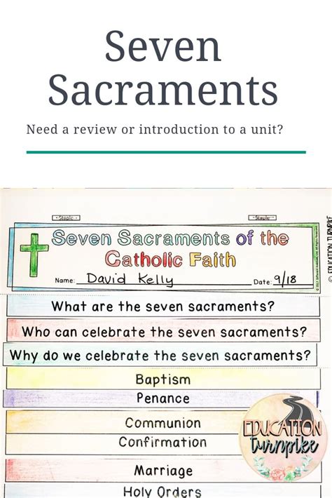 Seven Sacraments Flipbook Seven Sacraments Tab Book Catholic