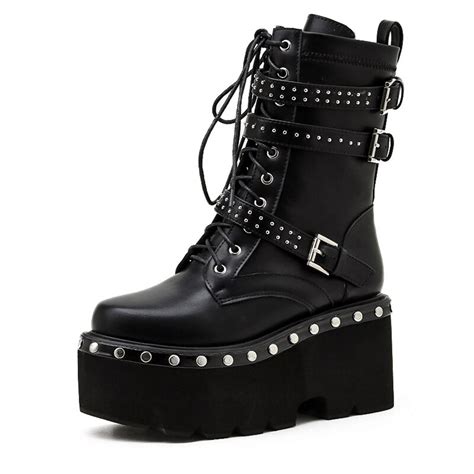 Bottes Gothiques Lacets Plateforme Ame Gothique