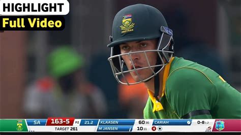 South Africa Vs West Indies 3rd Odi Full Match Highlight Video 2023