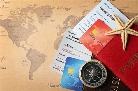 Premium Photo Credit Cards With Passports And Tickets For Vacations