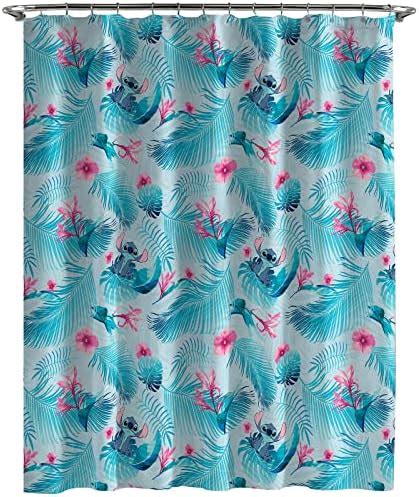 Jay Franco Disney Lilo Stitch Floral Fun Shower Curtain Easy Care