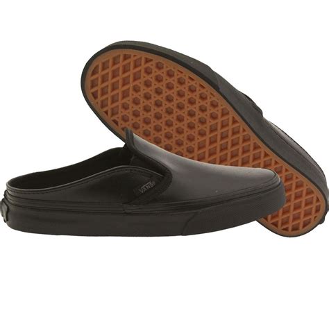 Vans Women Classic Slip On Mule Leather Black Black