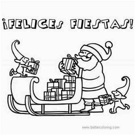 Feliz Navidad Ifelices Fiestas Coloring Pages Free Printable Coloring