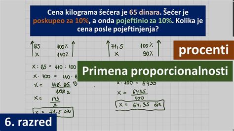 Proporcionalnost procenti šesti razred Pojeftinjenje i poskupljenje