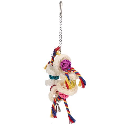 Bird Playing Toys Loofah Sponge Cotton Rope Hanging Rattan Biting Che