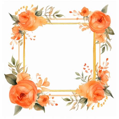 Premium Photo Water Color Frames Floral