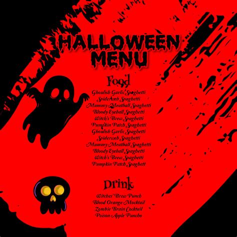 Copy Of Halloween Menu Postermywall