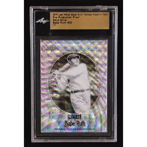 Babe Ruth Leaf Metal Babe Ruth Yankee Stadium Seat Pre Production Proof Wave Silver