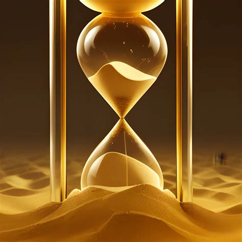 Hourglass With Golden Sand At The Bottom Of The Hourglass There