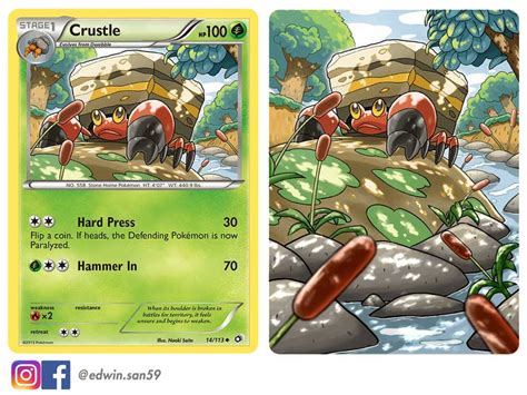 Crustle Painted Card : pokemon