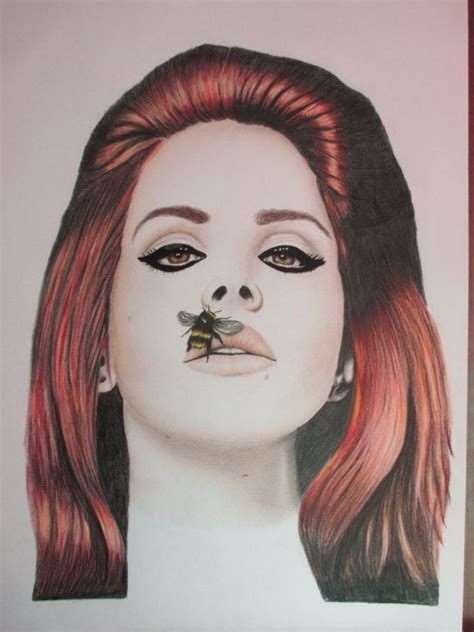 Lana Del Rey Original Colored Pencil Drawing Art Colored Pencil Portrait Drawings