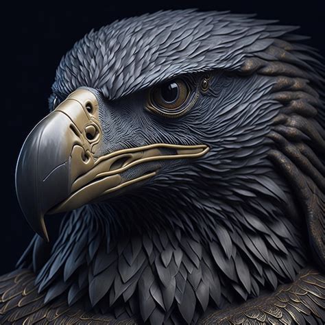 Premium Ai Image A Majestic Eagle Head With A Fierce Expression