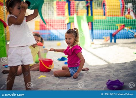 Fun In Sand Stock Image Image Of Females Play Happy 125815437