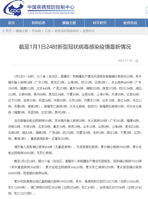 31省份昨增死亡病例1例在四川 1月1日疫情最新消息：新增本土病例4499例 新闻频道 和讯网