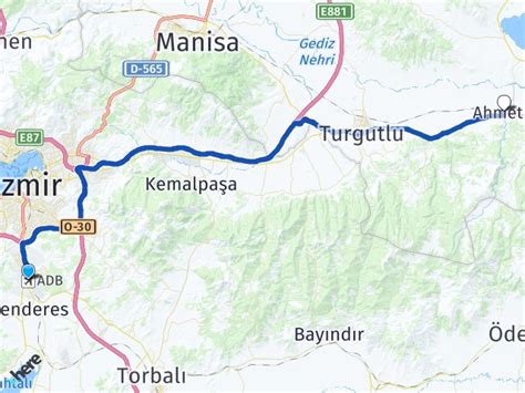 Adnan Menderes Havalimanı Ahmetli Manisa Arası Kaç Km Yol Tarifi