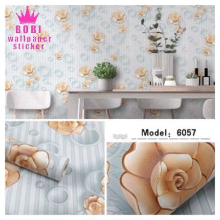 Bobi Wallpaper Dinding Bunga X Meter Wall Stiker Pvc Premium Motif