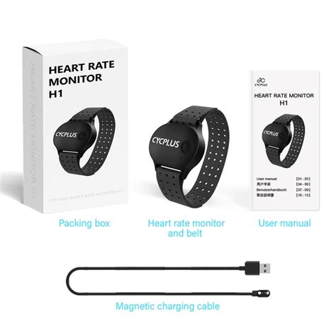 Cycplus H1 Heart Rate Monitor Bluetooth Ant Wireless Heart Rate Sensor Armband Hand Strap Ipx6