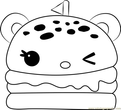 Melty Burger Coloring Page for Kids - Free Num Noms Printable Coloring ...