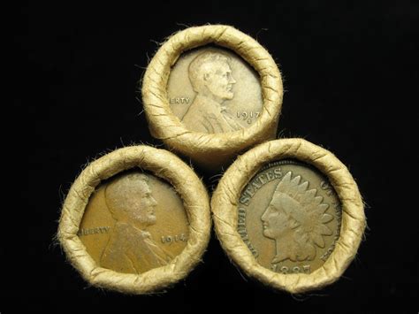 One Shotgun Roll Indian Head Cent Teen Wheat Penny Old