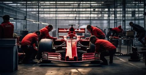 Premium AI Image | a team of racing fans are setting up to work on a ...