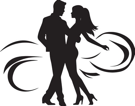 Couple Dancing Silhouette Vector