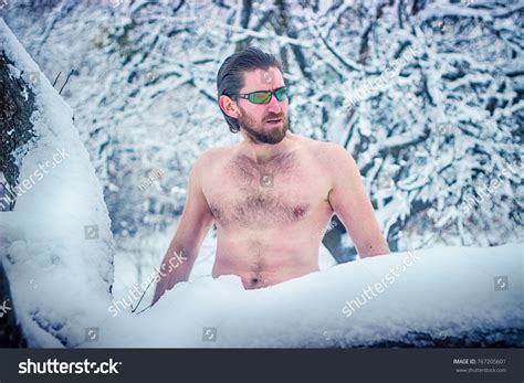 Naked Wild Man Sunglasses Winter Snowy Stock Photo 767205601 Shutterstock