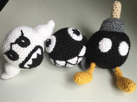 Amigurumi Pattern Bundle Of A Chain Chomp Bob Omb And Boo Etsy