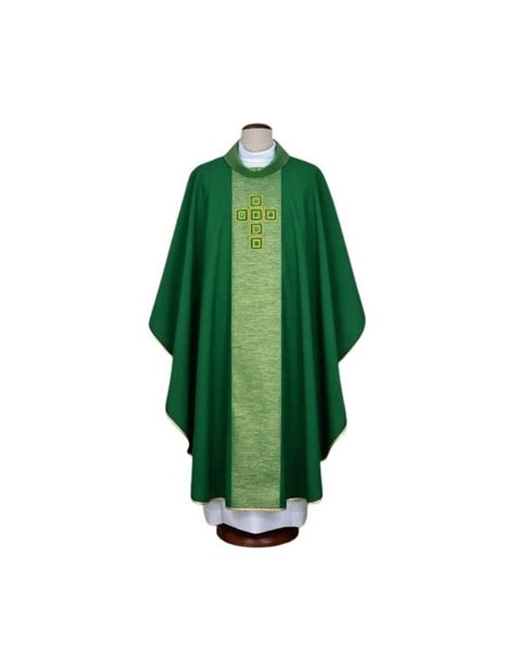 Green Embroidered Chasuble Decorative Stones Sewofworld Poland