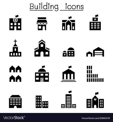 Basic building icon set Royalty Free Vector Image