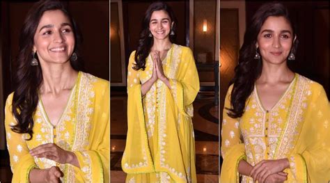 Raazi success party: Alia Bhatt’s butter yellow anarkali is ideal for a ...