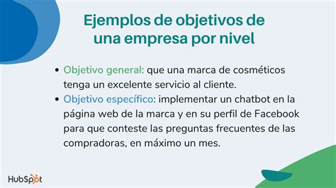 Ejemplos de objetivos generales y específicos de una empresa