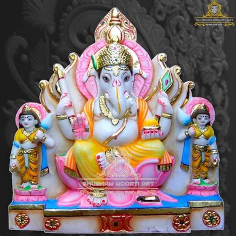 Marble Ganesh Statue With Riddhi Siddhi At Rs Marble Ganesha