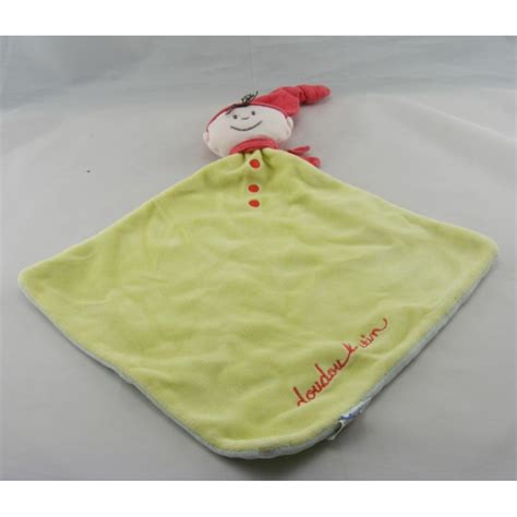 Doudou Plat Lutin Gar On Vert Rouge Bleu Jacadi