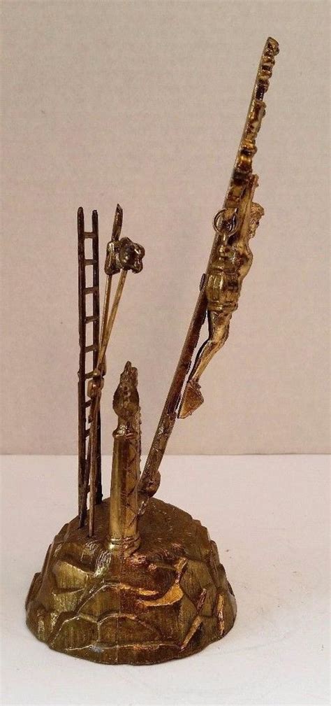 Vintage Instruments Of The Passion Crucifix Cross Bronze Arma Christi