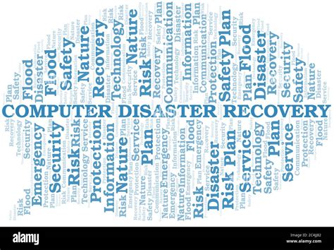 Computer Disaster Recovery Typography Vector Word Cloud Wordcloud