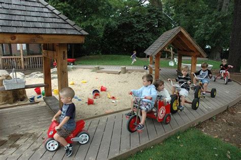 Raised Bike Track Surrounding Sandpit Natural Playground Preschool