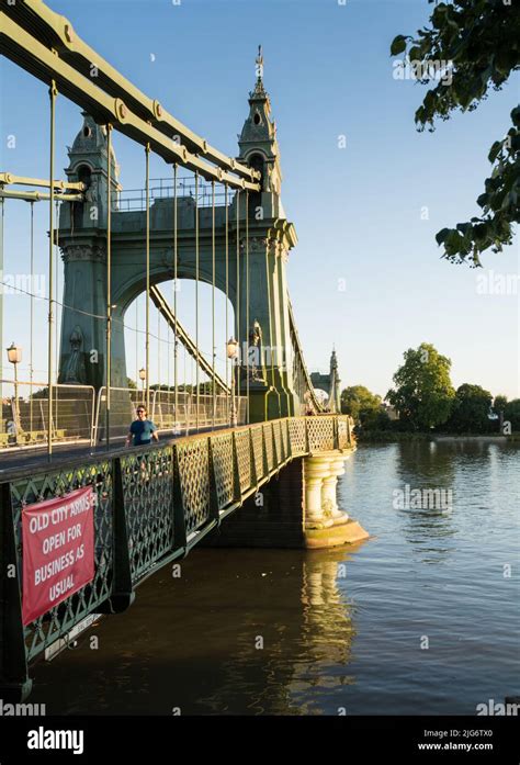 Hammersmith Suspension Bridge In West London England Uk Stock Photo